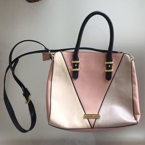 Steve Madden pink colorblocked shoulder bag